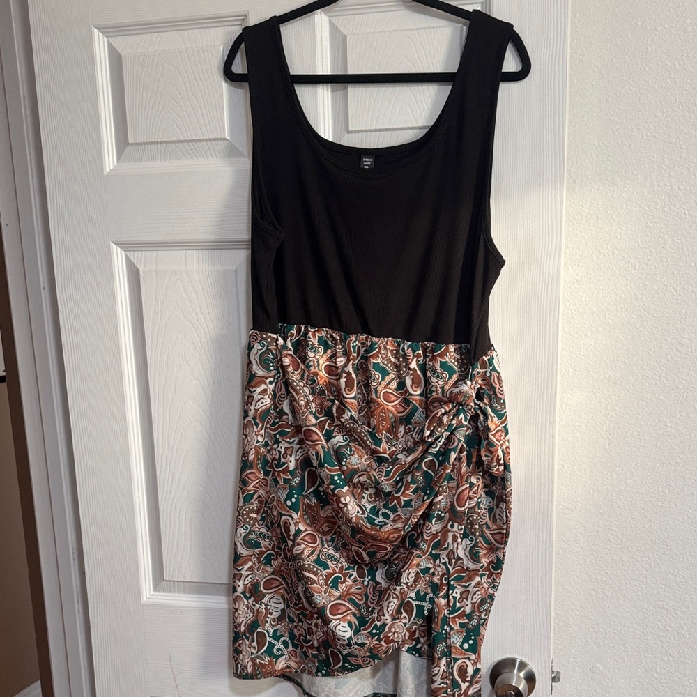 SHEIN Black and Multicolor Patterned Mini Dress